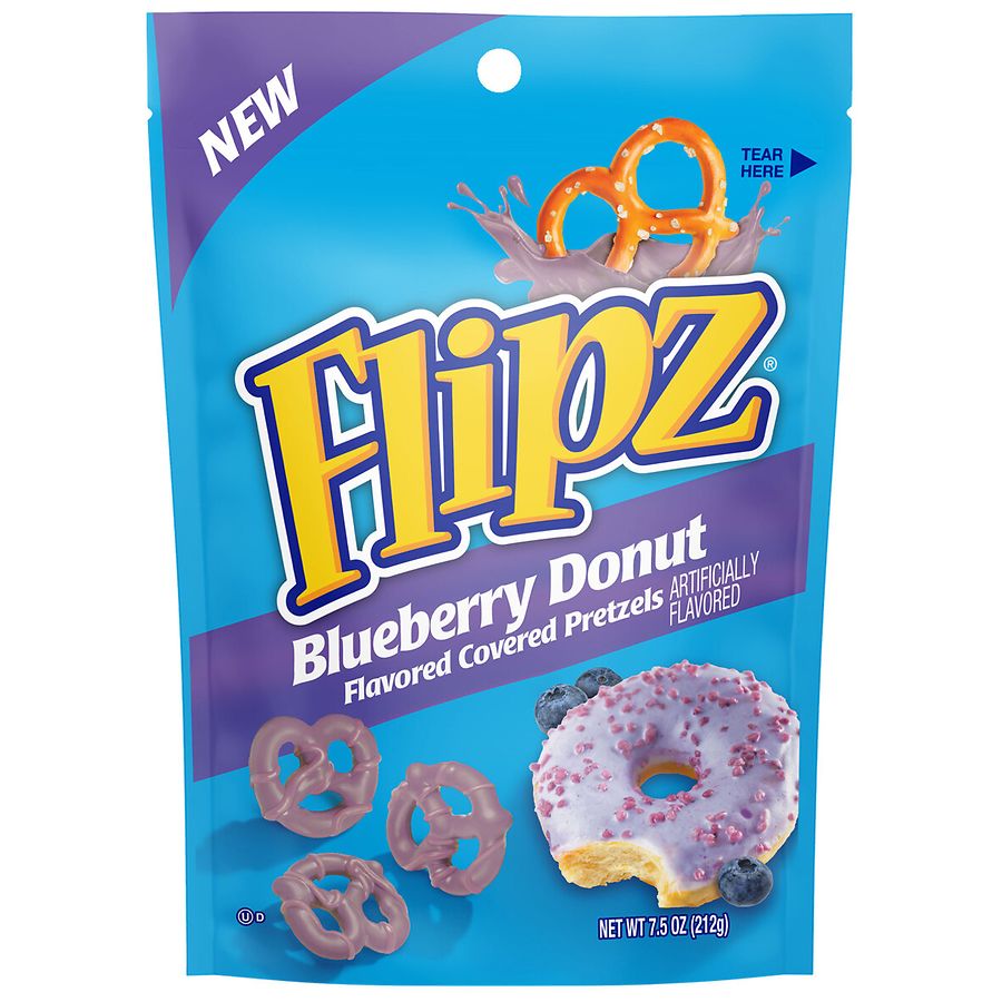 Flipz Candy Coated Pretzels Blueberry Donut