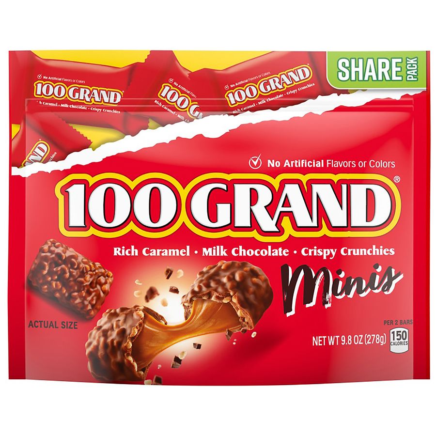 100 Grand Minis Milk Chocolate Candy Bars