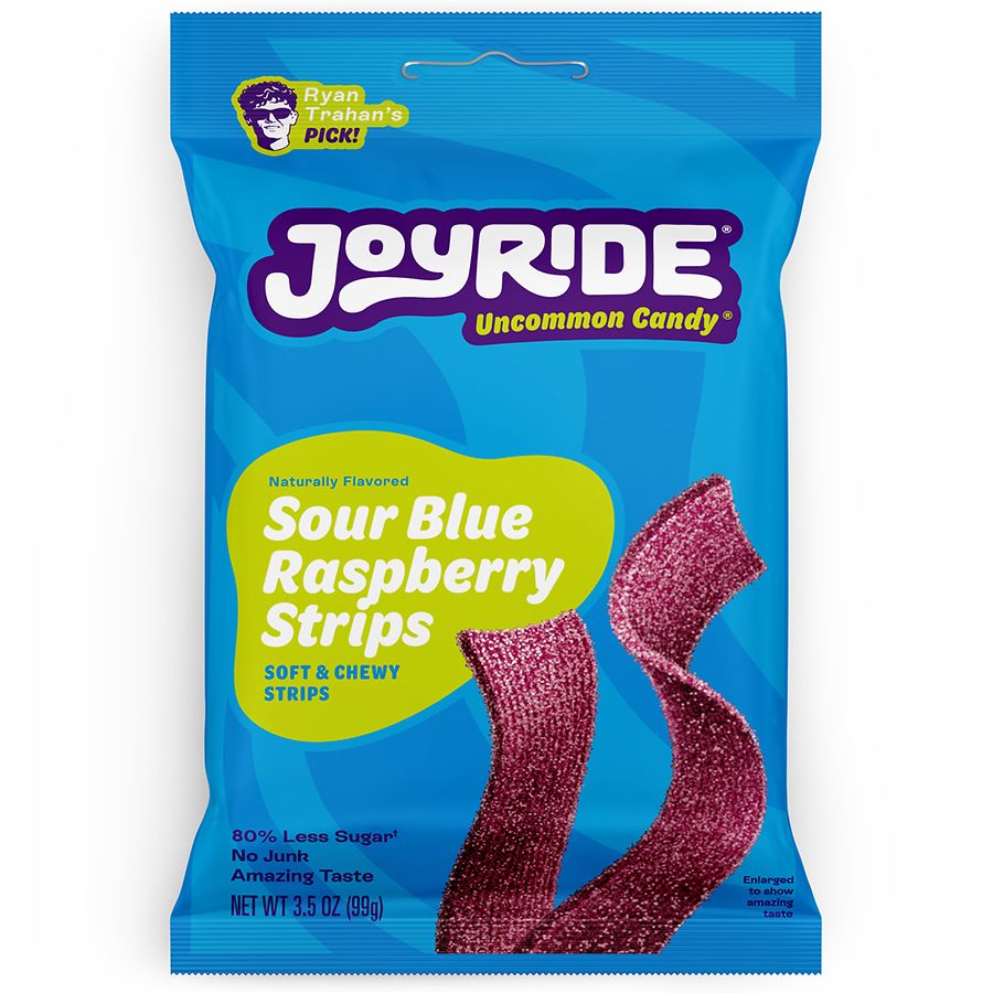 Joyride Candy Strips Sour Blue Raspberry