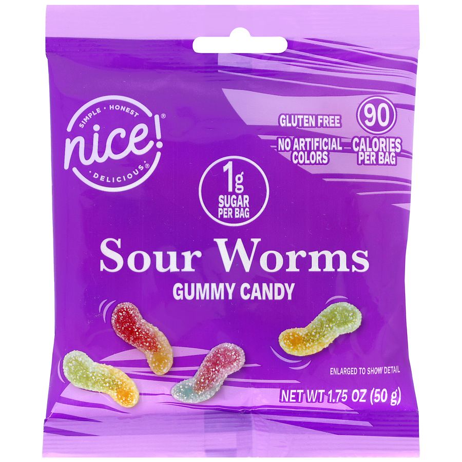Nice! Sour Worms Gummy Candy