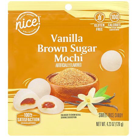 Nice! Mochi Sweet Rice Candy Vanilla Brown Sugar - 4.23 oz