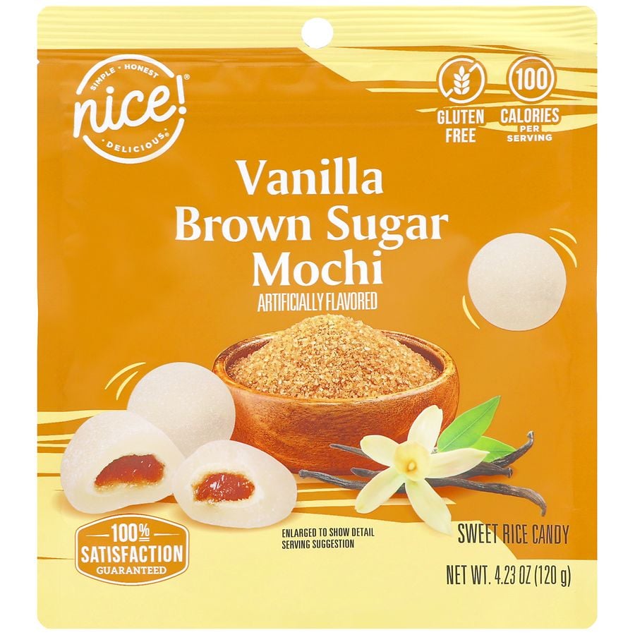 Nice! Mochi Sweet Rice Candy Vanilla Brown Sugar