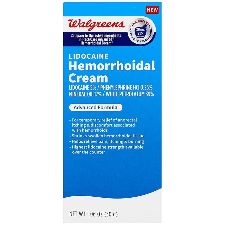 Walgreens Lidocaine Hemorrhoidal Cream, Advanced Formula