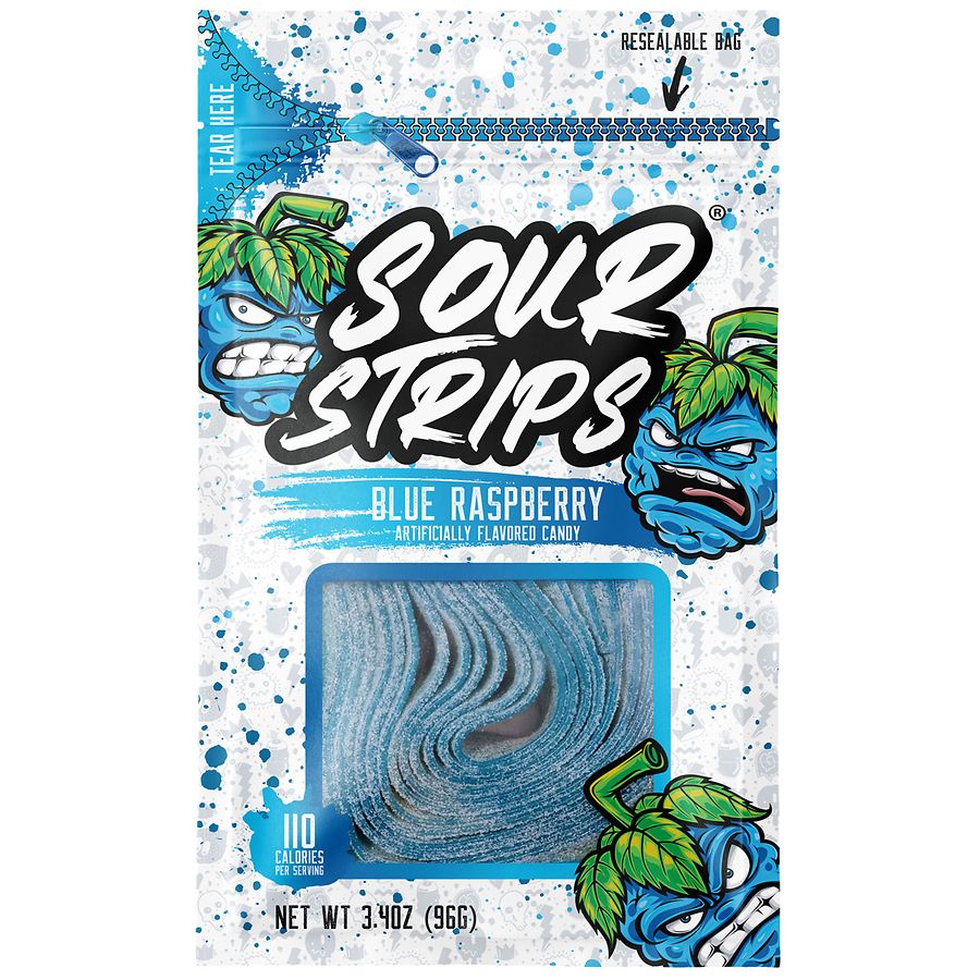 Sour Strips Candy Blue Raspberry