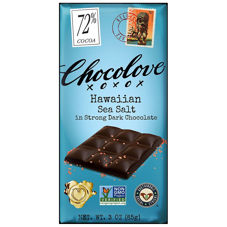 Chocolove Hawaiian Sea Salt in Strong Dark Chocolate Candy Bar