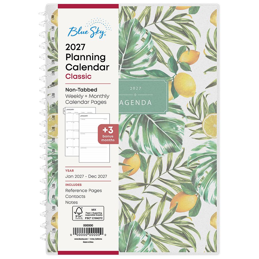 Blue Sky 2027 Planning Calendar Classic