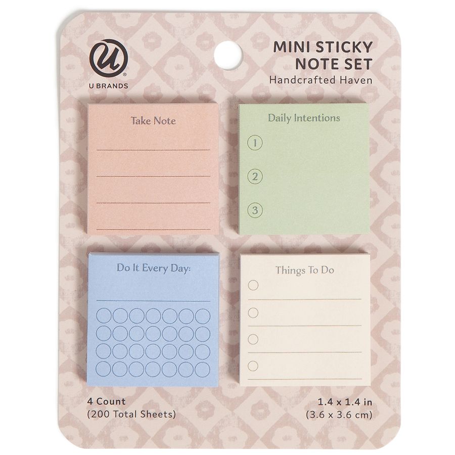 U Brands Mini Sticky Notes, Handcrafted Haven