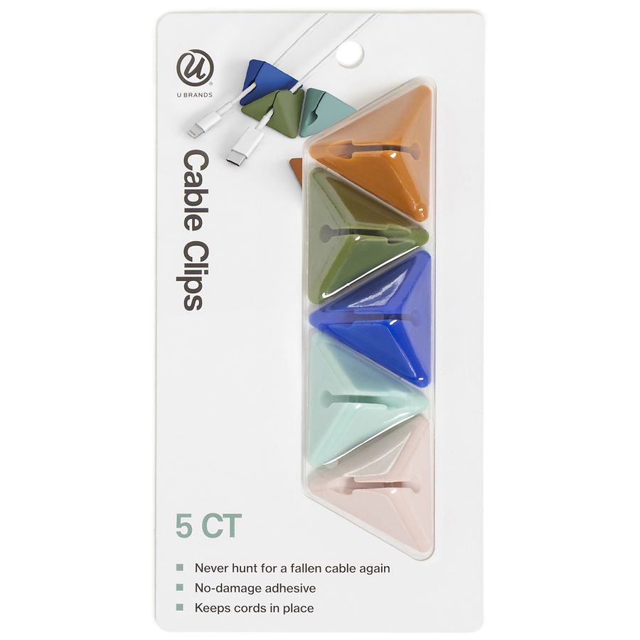 U Brands Adhesive Pyramid Cable Clips