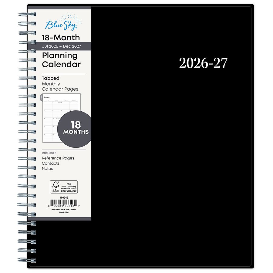 Blue Sky 18 Month Planning Calendar