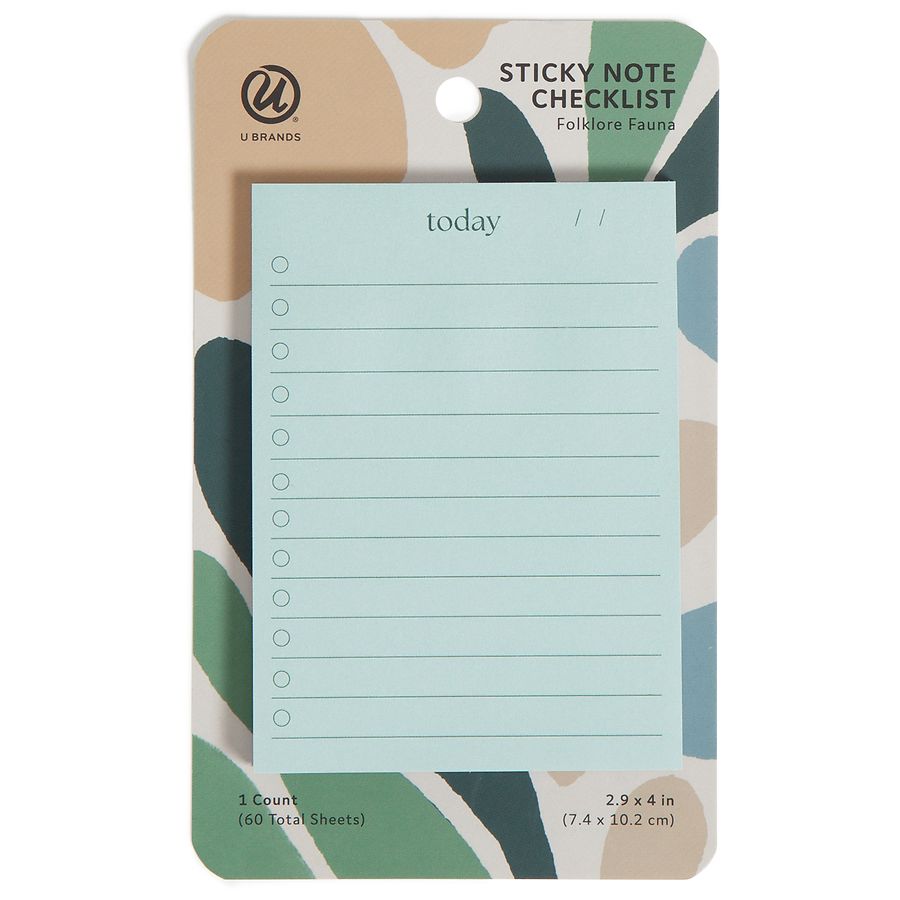 U Brands Daily Sticky Note Checklists 2.9 x 4 in