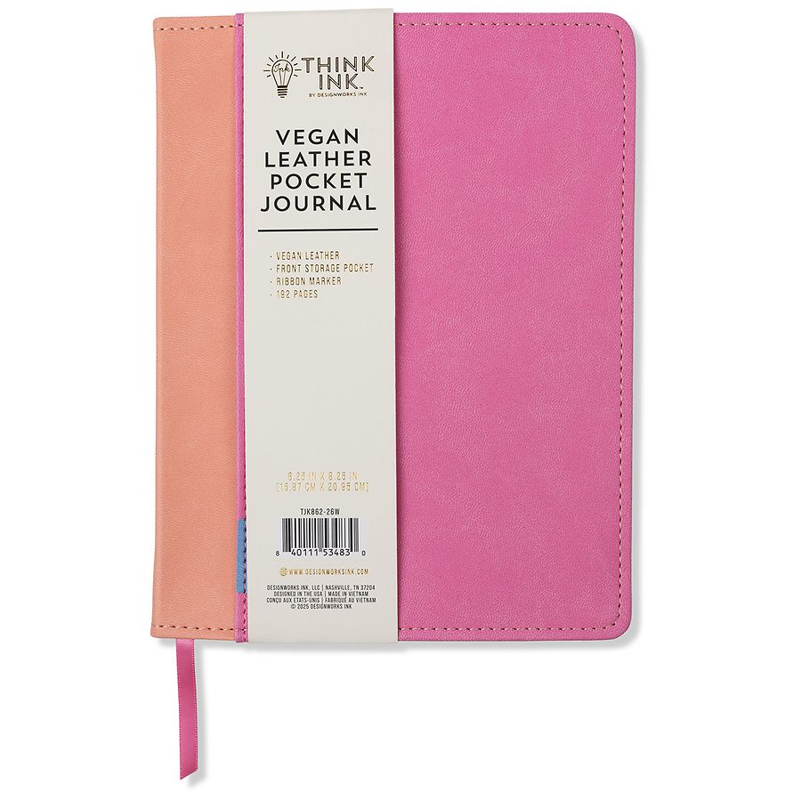 Think Ink Pocket Journal, Vegan Leather