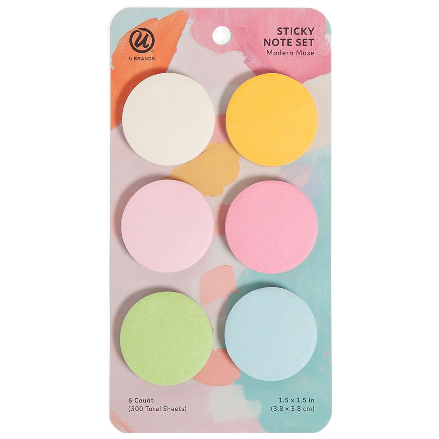 U Brands Sticky Circular Notes Set, Modern Muse