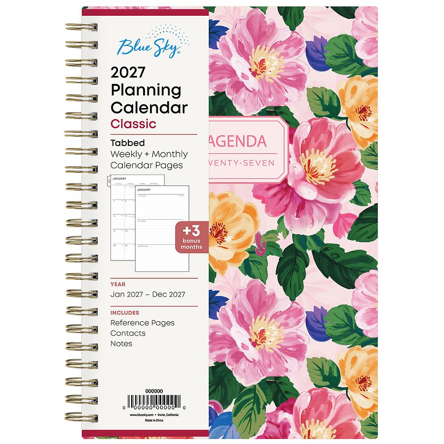 Blue Sky 2027 Planning Calendar Classic