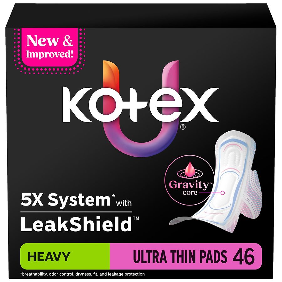 U by Kotex Ultra Thin Pads with Wings Unscented, Heavy Absorbency