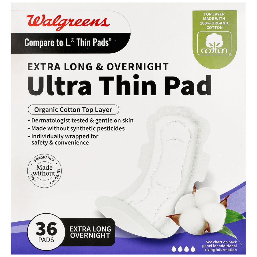 Walgreens Extra Long & Overnight Ultra Thin Pads