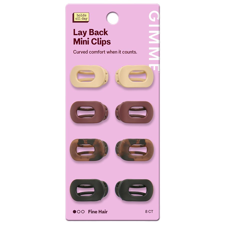 Gimme Lay Back Lay-Flat Mini Claw Clips Fine Hair Assorted Colors