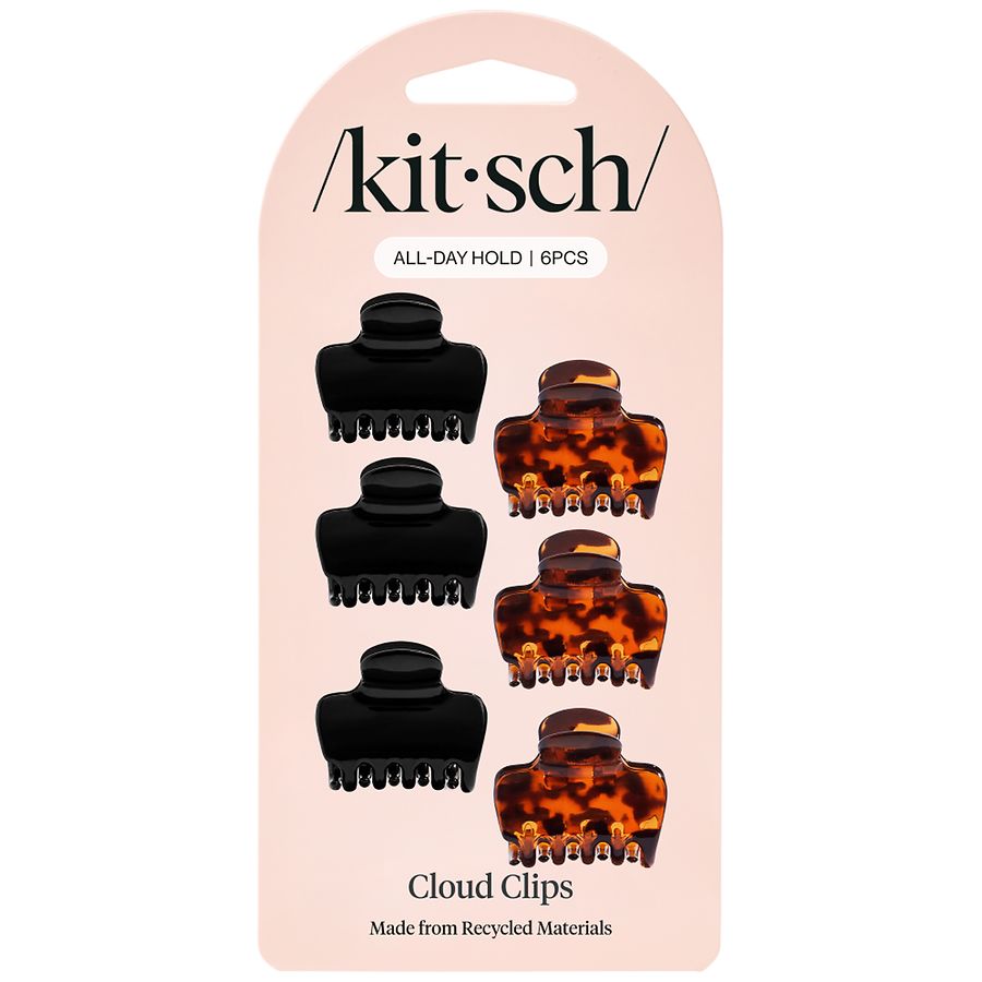 KITSCH Recycled Plastic Mini Cloud Clips Black & Tortoise