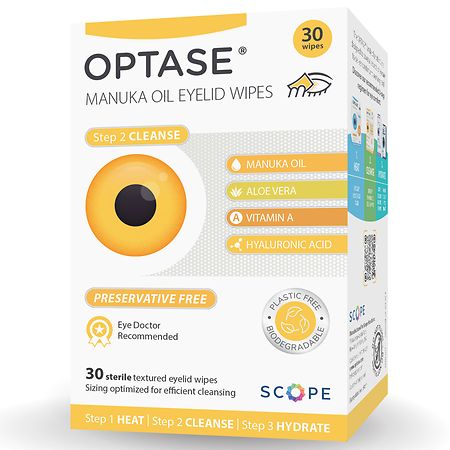 Optase Step 2 Cleanse, Manuka Oil Eyelid Wipes - 30.0 ea