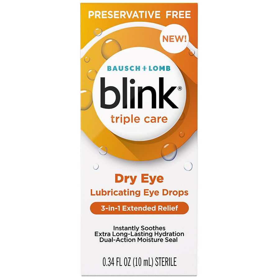 Blink Lubricating Eye Drops Triple Care Preservative Free