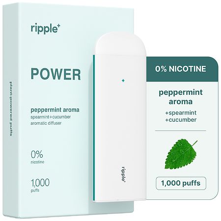 Ripple Zero Nicotine Power Diffuser Peppermint Aroma, 1,000 Puffs