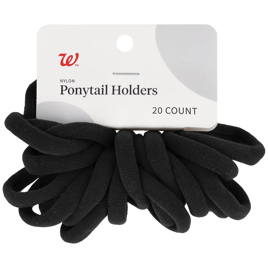 Walgreens Nylon Ponytail Holders Black