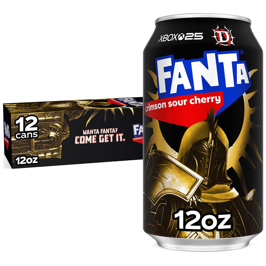 Fanta Soda Soft Drink Fridge Pack Cans Crimson Sour Cherry