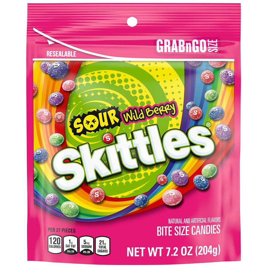 Skittles Bite Size Candies Grab n Go Sour Wild Berry