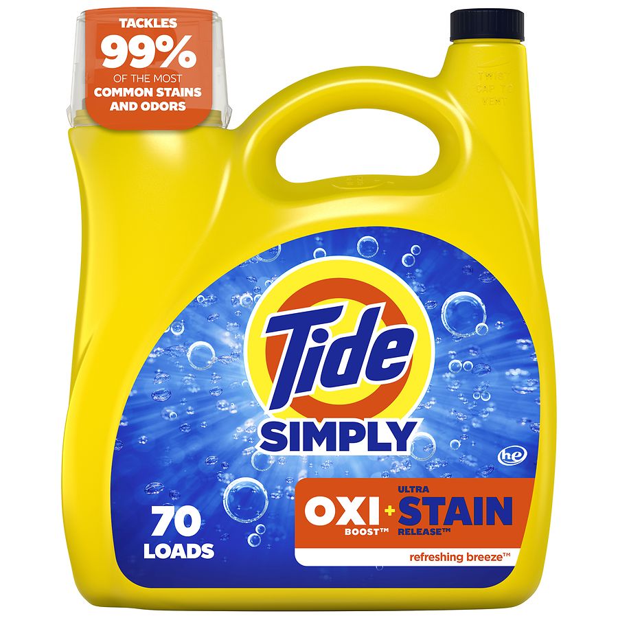Tide Oxi Boost + Ultra Stain Release, Tough on Stains, Whitens, Brightens Refreshing Breeze, 70 Loads