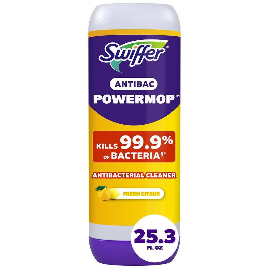 Swiffer PowerMop Anti-Bacterial Refill Solution, All Purpose Multi-Surface Lemon