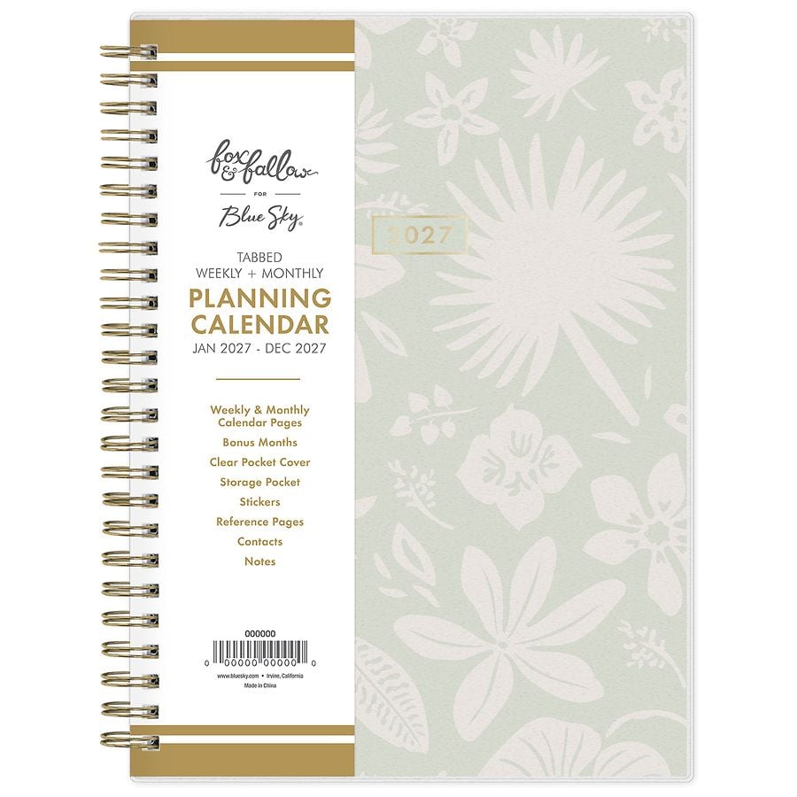 Blue Sky Tabbed Weekly & Monthly Planning Calendar