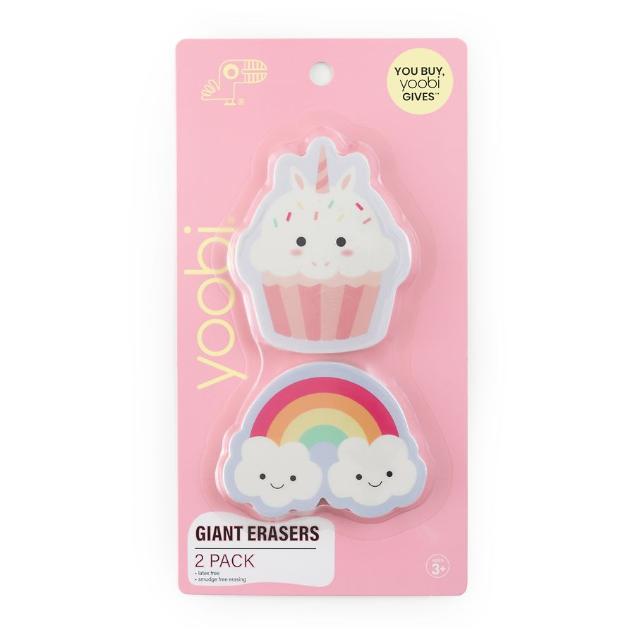 Yoobi Giant Rainbow And Cupcake Erasers