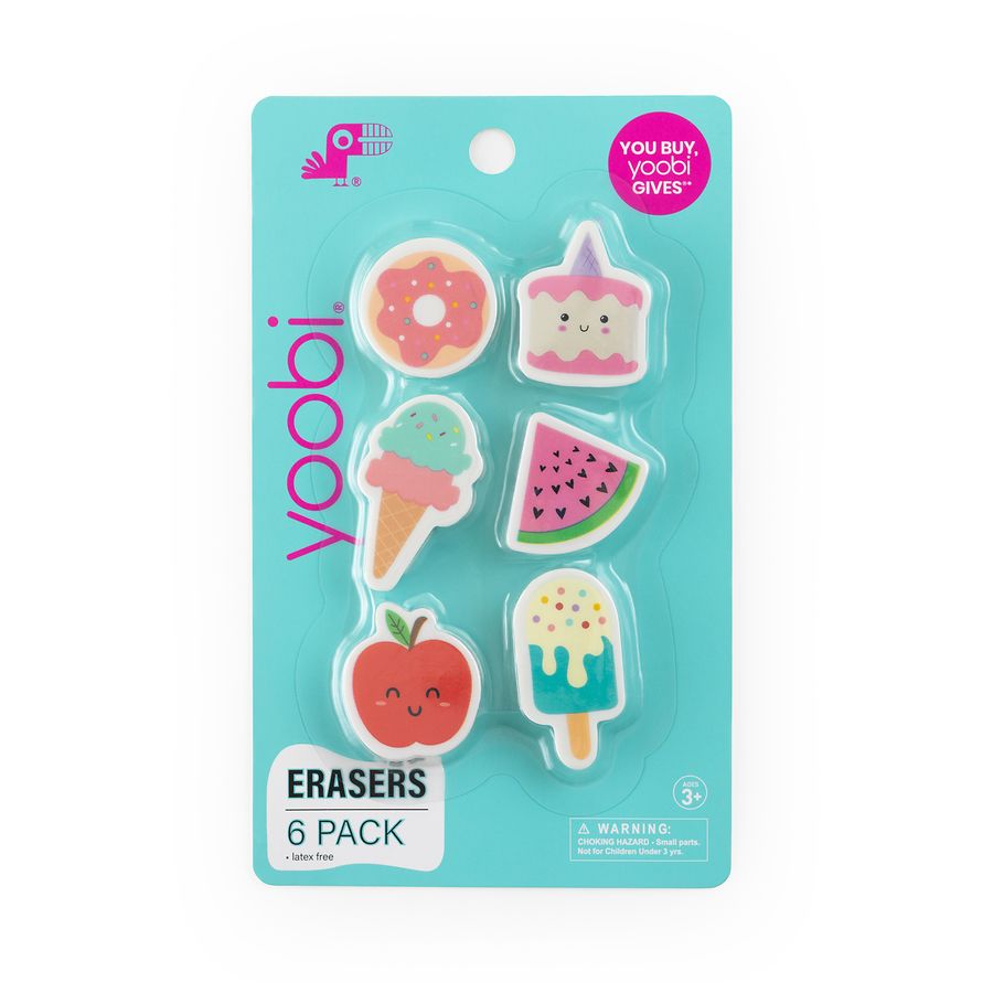 Yoobi Flat Desserts & Fruits Erasers