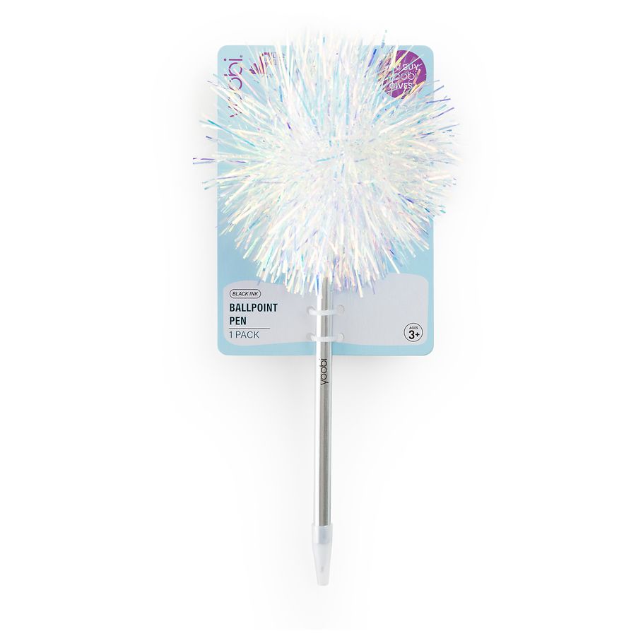 Yoobi Pom Pom Pen With Tinsel Black