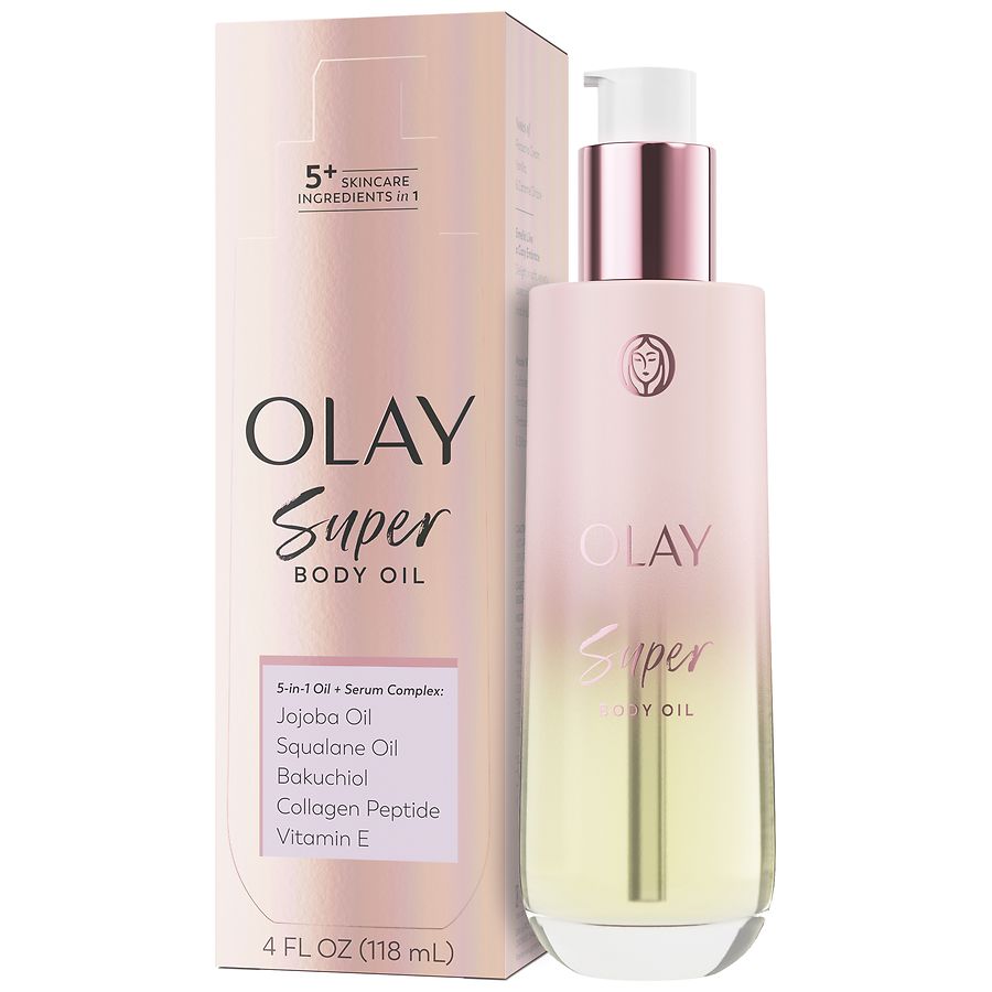 Olay Super Body Oil with 5-in-1 Oil + Serum Complex Pistachio Cream, Vanilla, and Caramel Drizzle