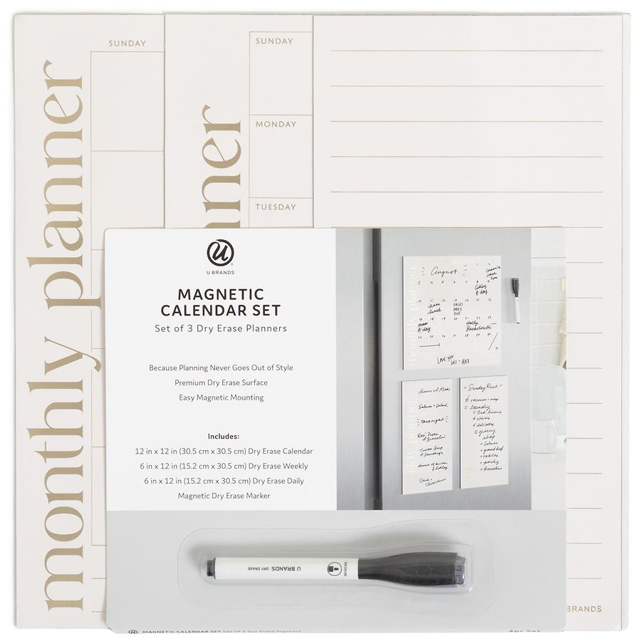U Brands Dry-Erase Magnetic Calendar/Planner Set