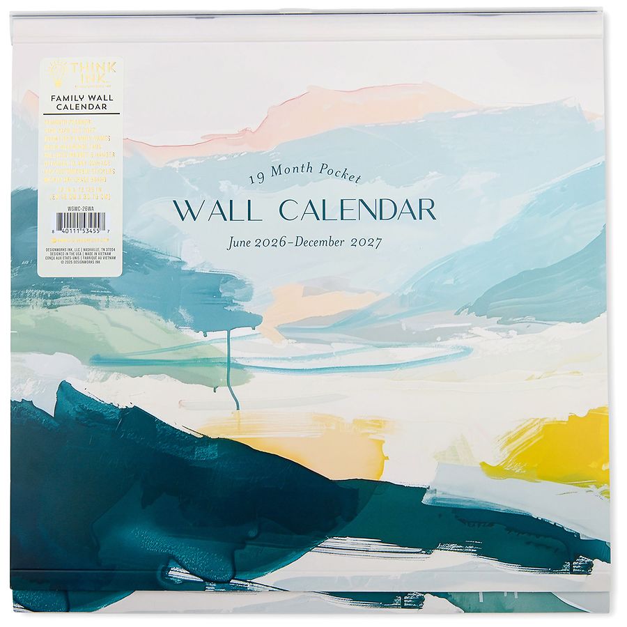 Think Ink 19 Month Family Wall Calendar