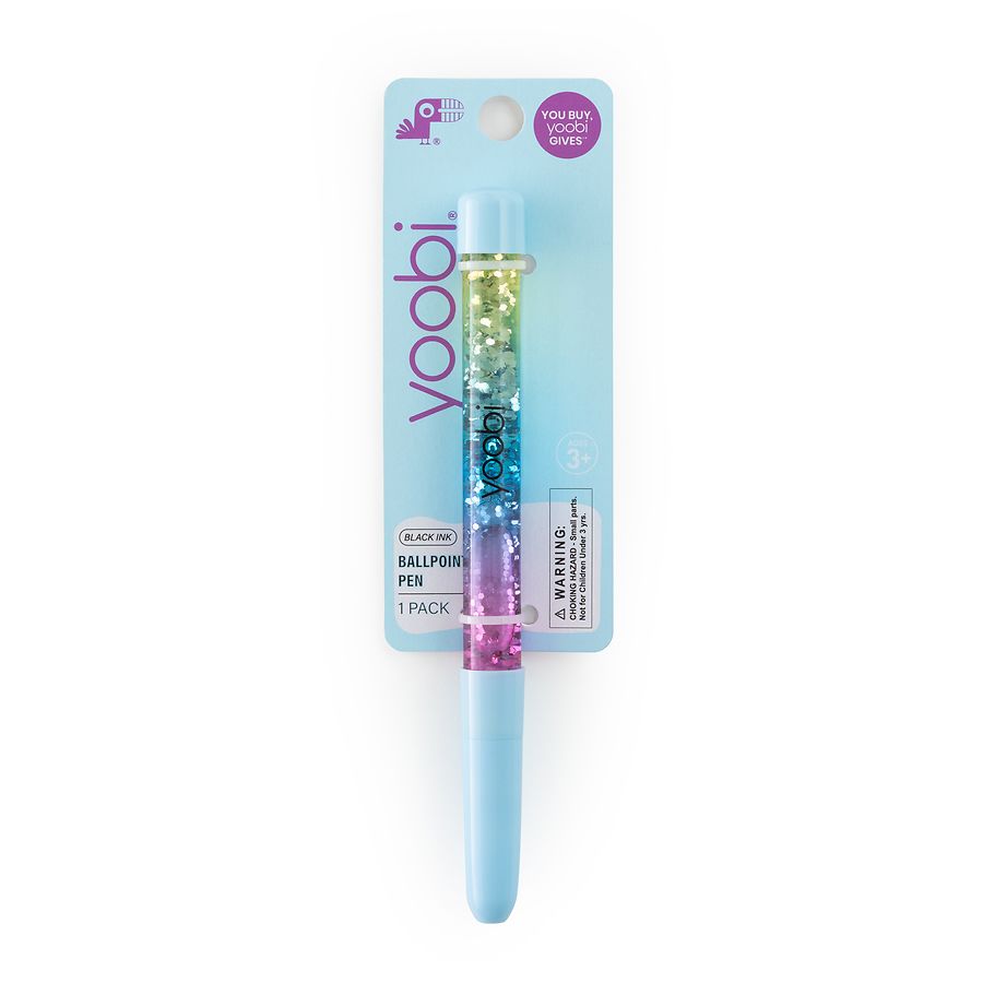 Yoobi Ballpoint Glitter Wand Pen Black