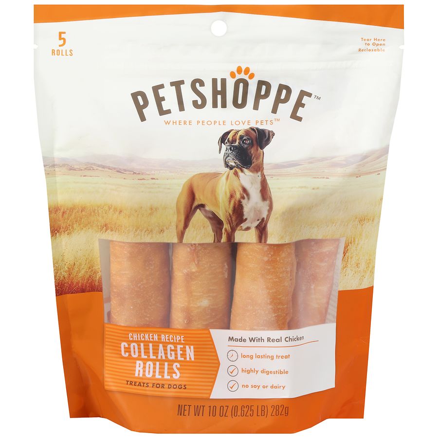 PetShoppe Chicken Recipe Collagen Rolls Treats for Dogs