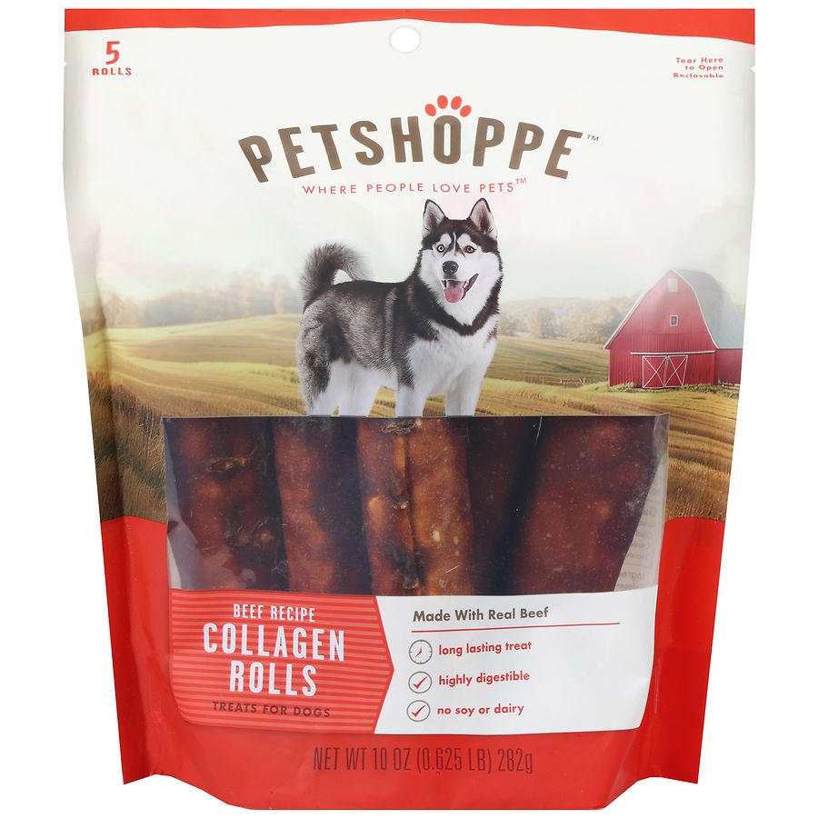 PetShoppe Beef Recipe Collagen Rolls Treats for Dogs