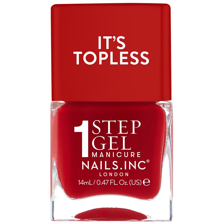Nails inc It's Topless, 1 Step Gel Manicure Nail Polish Kendall: Red Hot