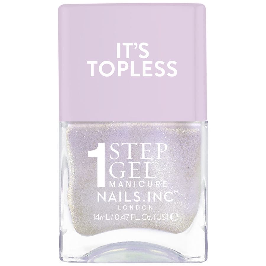 Nails inc It's Topless, 1 Step Gel Manicure Nail Polish Halle: Lilac Shimmer