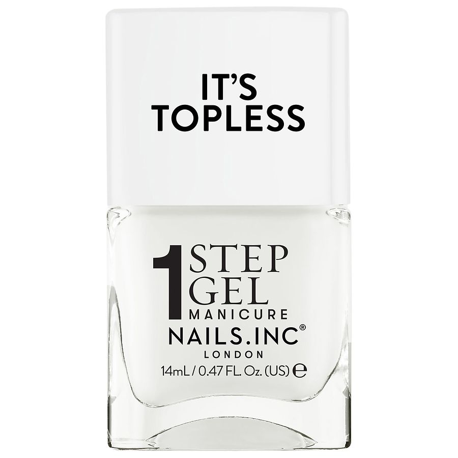 Nails inc It's Topless, 1 Step Gel Manicure Nail Polish Emma: White Glow