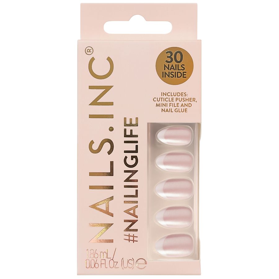 Nails inc #NailingLife French Tip Press-On Nails Set All Out Olivia