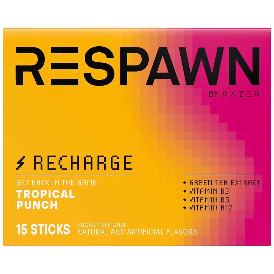 Respawn Sugar Free Gum Tropical Punch