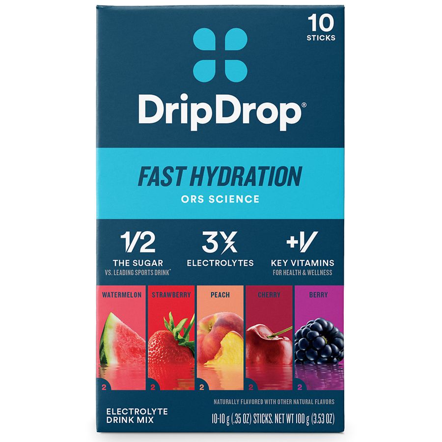 DripDrop Original Fast Hydration - Sampler Variety Electrolyte Powder Drink Mix Sticks