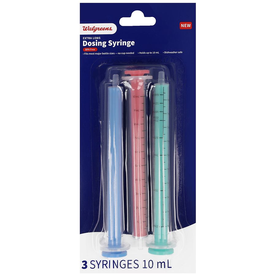 Walgreens Dosing Syringes Extra Long, 10 mL