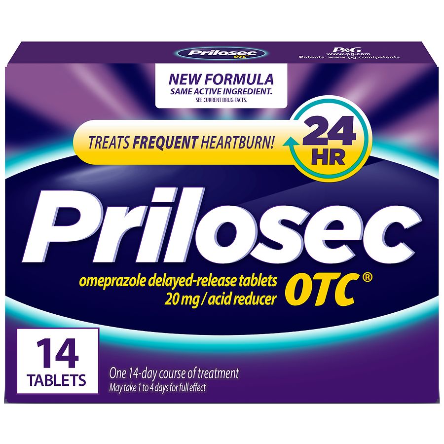 Prilosec OTC 24 Hour Omeprazole 20 mg Heartburn Relief Tablets