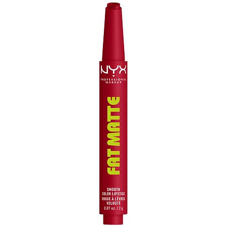 NYX Professional Makeup Fat Matte Lipstick, Pigmented Non-Drying Smooth Matte Lip Crayon - Scarlet Snuggles - 0.07oz