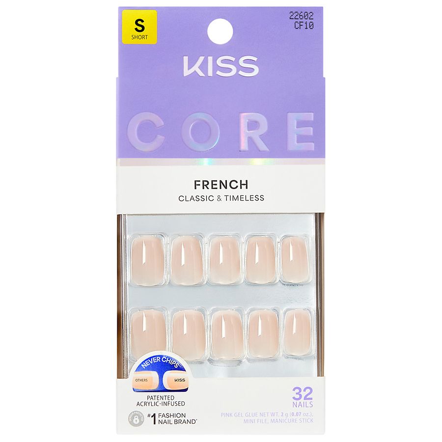 Kiss CORE French Fake Nails Short My Darling, Pink