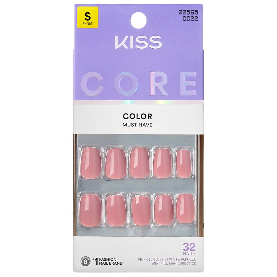 Kiss Glue-On Nails Short Felicity, Pink